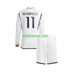 Real Madrid Rodrygo Goes 11 Domaći Dječji Nogometni Dres 2023-2024 Dugim Rukavima